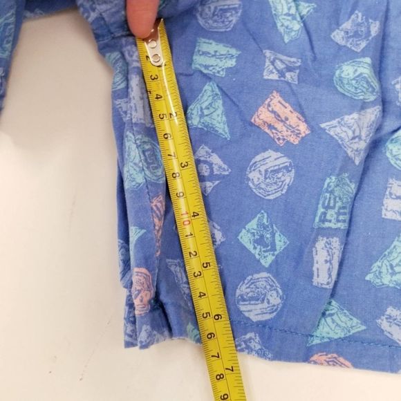 Vintage swim shorts permit large blue Cotton 90's print sku3134 - Picture 6 of 12